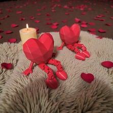 3D Tasarım Kalpli Oturan Figür(2li Set)