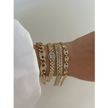 Luckyb Store Orta Taşlı 14K Altın Kaplama Xuping Bileklik Soldan 2.