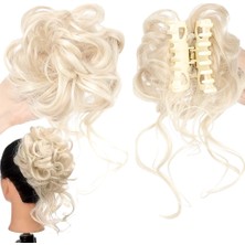 Tokalı Kuyruklu Dağınık Topuz  / Beyaz Platin