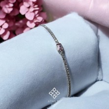 Atas Al Diamond Su Yolu Mor Taşlı 925 Gümüş Bileklik