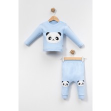 Panda Nakışlı 2’li Bebek Eşofman Takımı | Penye Kumaş, Yumuşak ve Rahat Tasarım (6-9-12-18 Ay)