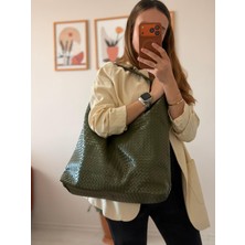 İndigo Konsept Seren Salaş Örgü Desenli Kadın Omuz Çantası