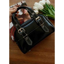 TheMoiss The Moiss Siyah Renk Kemer Detaylı El ve Omuz Çantasi