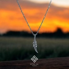 Atas Al Diamond Melek Tüyü Model 925 Ayar Gümüş Kolye – Italyan Tasarım