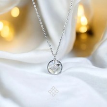 Atas Al Diamond Star Shine Yıldız Sedef Taş Işlemeli 925 Ayar Gümüş Kolye