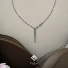 Atas Al Diamond Royal Cut Özel Tasarım Taş Işlemeli 925 Ayar Gümüş Kolye