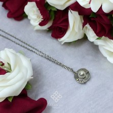 Atas Al Diamond Inci & Sedef Taş Işlemeli Sonsuz Şans Nedime 925 Ayar Gümüş Kolye