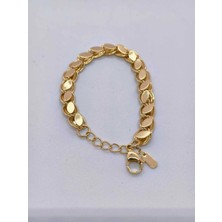 Art3 14 Ayar Altın Kaplama Markiz Formlu Minimalist Plaka Bileklik - Kararmaz Seri Şık Tasarım