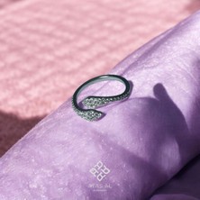 Atas Al Diamond Yılan Sarımı Zarif Taş Detaylı 925 Ayar Gümüş Yüzük