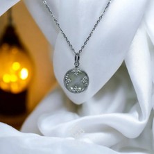 Atas Al Diamond Sedef Yaprak Taş Tasarım 925 Ayar Gümüş Kolye