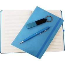 Avensyy 3lü Turkuaz Hediye Seti Kalem Defter Anahtarlık Hediyelik Set