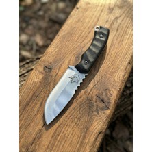 Profesyonel Avcı ve Kamp Bıçağı | Kompakt Sap 4116 Alman Çeliği - 21 cm +Deri Kılıf