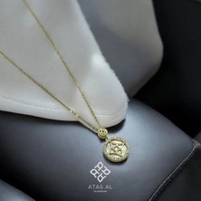 Atas Al Diamond Galanterie Altın Kaplama Taş Dizilimli 925 Ayar Gümüş Kolye