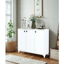 3 Kapaklı Çok Amaçlı Dolap Ayakkabılık Kiler ve Mutfak Dolabı - Beyaz