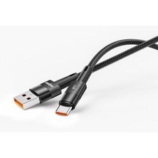 Realpower 66W USB To Type-C Örgülü Şarj Kablosu (1 M) CA-66WUCBK
