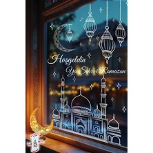 Msticker Ramazan Cam Sticker – Çift Taraflı Büyük Vitrin & Ev Süsü | Hoşgeldin Ya Şehr-I Ramazan Cam Yazısı