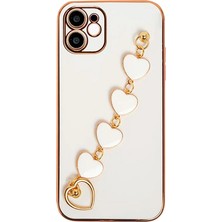 Eldenör Ally iPhone 11 6.1inç Kılıf Kalp Bileklik Tutuculu Lüx Silikon Askılı KILIF-(5775)