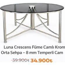 Krom Orta Sehpa 8 mm Füme Temperli Cam