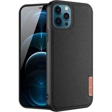 Eldenör Dux Ducis Fino Serisi iPhone 12 Pro Max Kılıf Premium Dokuma Silikon KILIF-(5775)