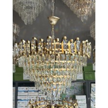 LED Yeni Model 60 cm Krista Lüx Salon Avize Gold Renk