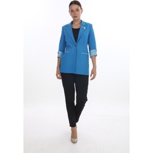 White Diamond Double Kol Detaylı Ceket 42 - Mavi