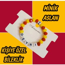 Devritarz Sarı Kırmızı Minik Aslan Çocuk Kişiye Özel Bileklik Tasarım