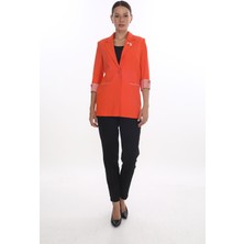 White Diamond Double Kol Detaylı Ceket 42 - Orange