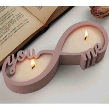 Çarçur You & Me Dekoratif Mum | Çift Fitilli | Kokusuz | Özel Tasarım Mumluk( Mum Dahildir)