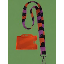 Staffy Kara Kedi Temalı Yaka Ipi ve Kartlık