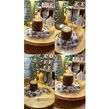 Zeynepin Dükkanı Leopar Tüylü Supla Fincan Altlığı 10 cm supla 2 adet