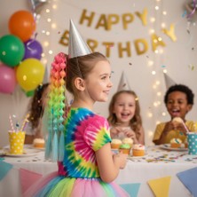 Balon Örgülü Simli Lastikli At Kuyruğu / ACM05