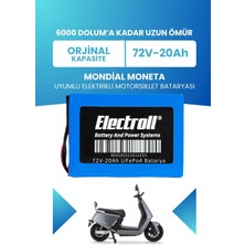 Electroll Mondial Moneta Uyumlu Batarya (Standart Kapasite) Lifepo4 72V 20AH Elektrikli Motorsiklet Bataryası