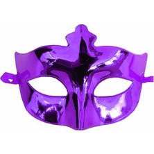 Mor Renk Kostüm Partisi Ekstra Parlak Balo Maskesi 15X10 cm
