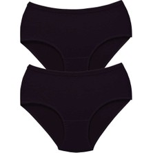 ModaSize 2 Adet Tutku Kadın Yüksek Bel Bato Kalın Lastik Külot Siyah