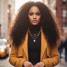 Gerçek Front Lace Tül Peruk / Su Dalgası / Doğal 65/70CM