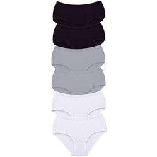 ModaSize 6 Adet Tutku Kadın Yüksek Bel Bato Kalın Lastik Külot S16