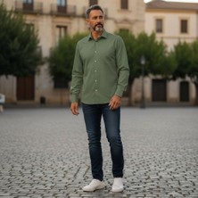 Eren Style Klasik %100 Cotton Uzun Kollu Terletmeyen 4 Mevsim Gömlek (Regular Kalıp)