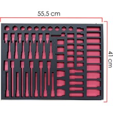 Boş Eva Havalı Takım Arabası Için, 72 Adet, 55,5X41 Cm, Torx Uzun ve Twist Lokma