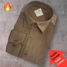 Eren Style Klasik %100 Cotton Uzun Kollu Terletmeyen Kışlık Kadife Gömlek (Regular Kalıp)