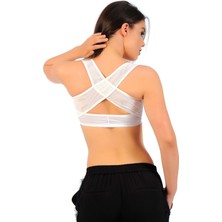 Beyaz Kadın Sırt Toparlayıcı Göğüs Dikleştirici Korse - 795