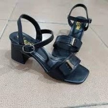 Ruty Siyah Cilt Topuklu Ayakkabı