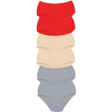 ModaSize 6 Adet Tutku Kadın Yüksek Bel Bato Kalın Lastik Külot S17