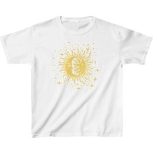 Velmora Fashion Çocuk Unisex Baskılı T-Shirt - Beyaz