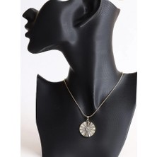 Çelik Taşlı Halka Kolye