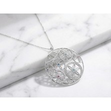 Arvenia Silver Papatya Zirkon Taşlı Kadın 925 Ayar Gümüş Kolye