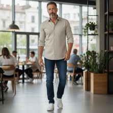 Eren Style Klasik %100 Cotton Uzun Kollu Terletmeyen 4 Mevsim Gömlek (Regular Kalıp)