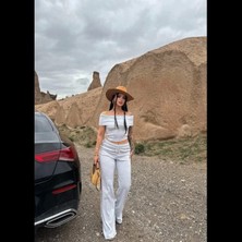 Madonna Yaka Bol Paça Pantolonlu Takım