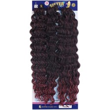 Afro Dalgası Saç/siyah Kızıl Ombreli 1b/bg