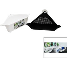 Go İthalat Süzgeçli Lavabo Düzenleyici Plastik Köşe Rafı Vantuzlu (5440)