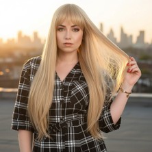 Seçkin Trend Fiber Sentetik Uzun Düz Kahküllü Peruk / Balköpüğü